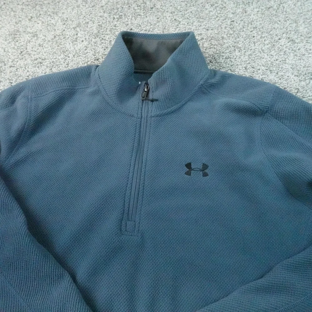 Under‎ Armour Pullover Mens XL Blue ColdGear 1/4 Zip Fleece Long Sleeve Thermal